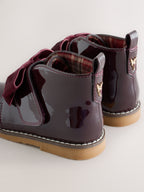 Burgundy Red Bow Detail Ankle Boots