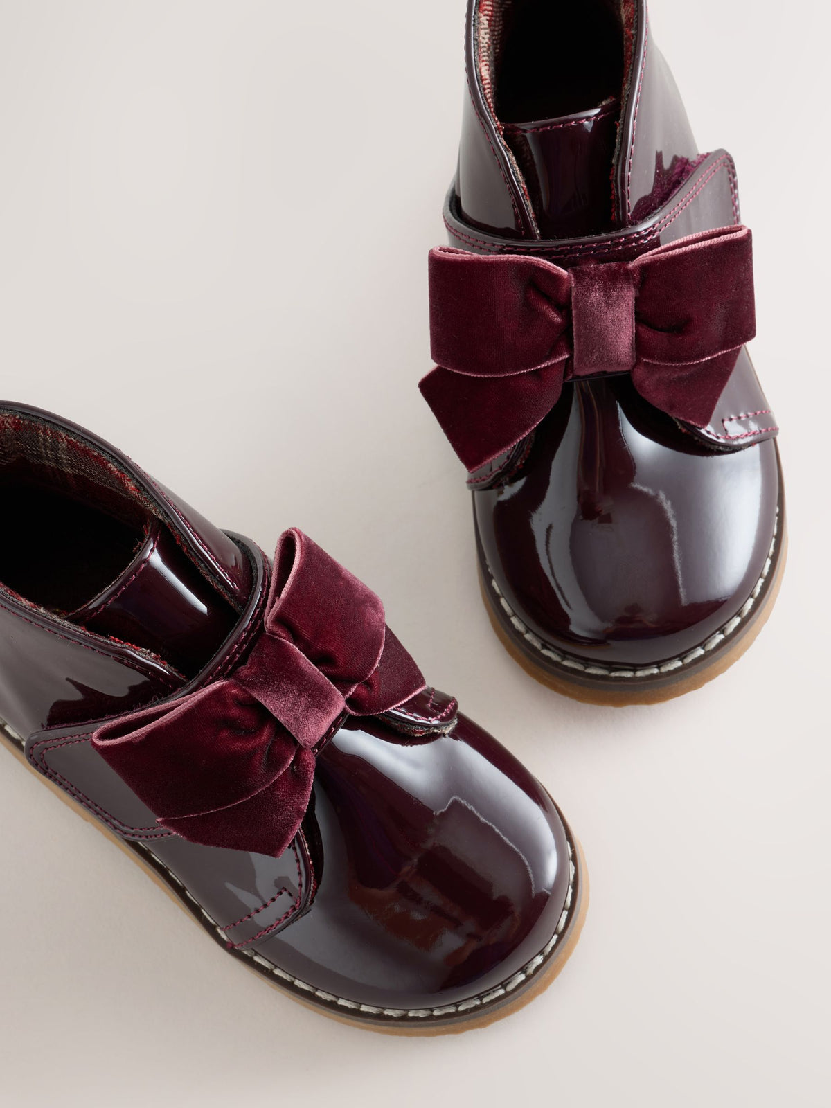 Burgundy Red Bow Detail Ankle Boots