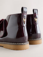 Burgundy Red Bow Detail Ankle Boots