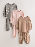 Pink/Grey Jogger Pyjamas 3 Pack (9mths-12yrs)