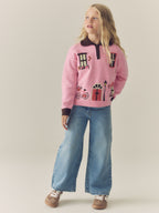Pink House Embroidered Jumper (3-16yrs)