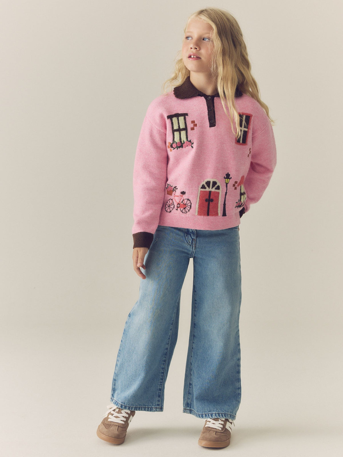 Pink House Embroidered Jumper (3-16yrs)