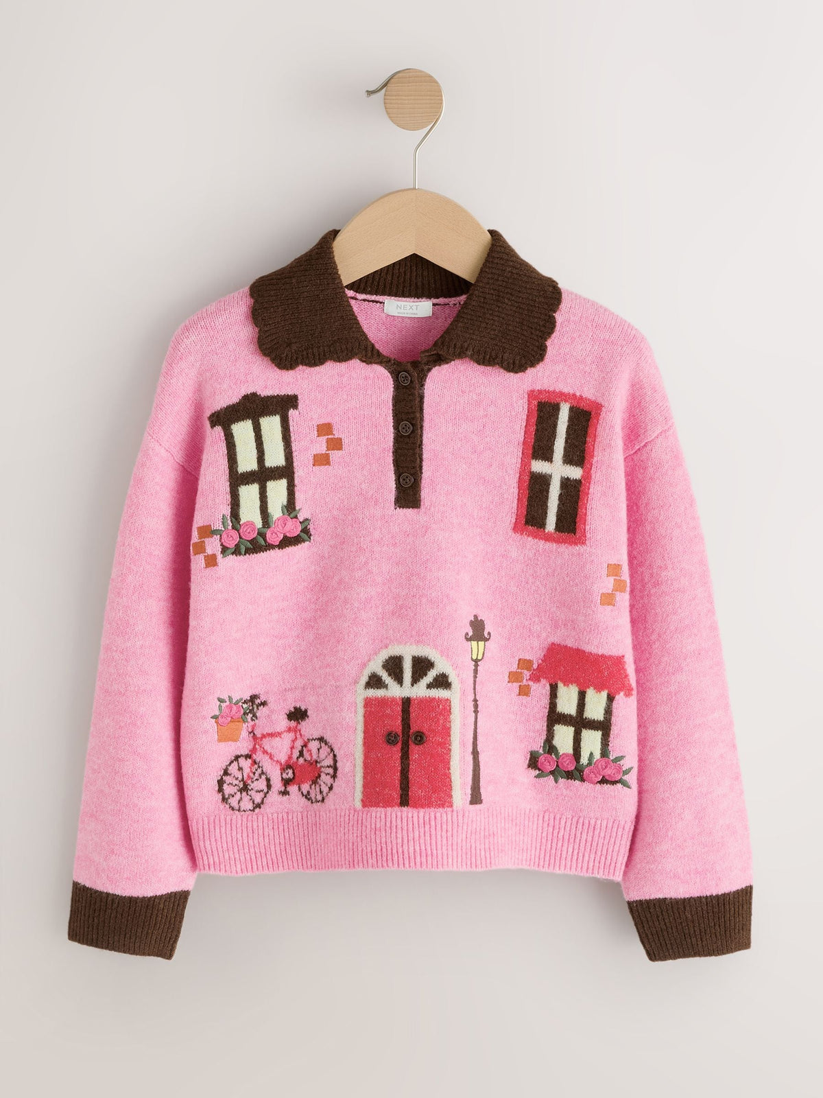 Pink House Embroidered Jumper (3-16yrs)