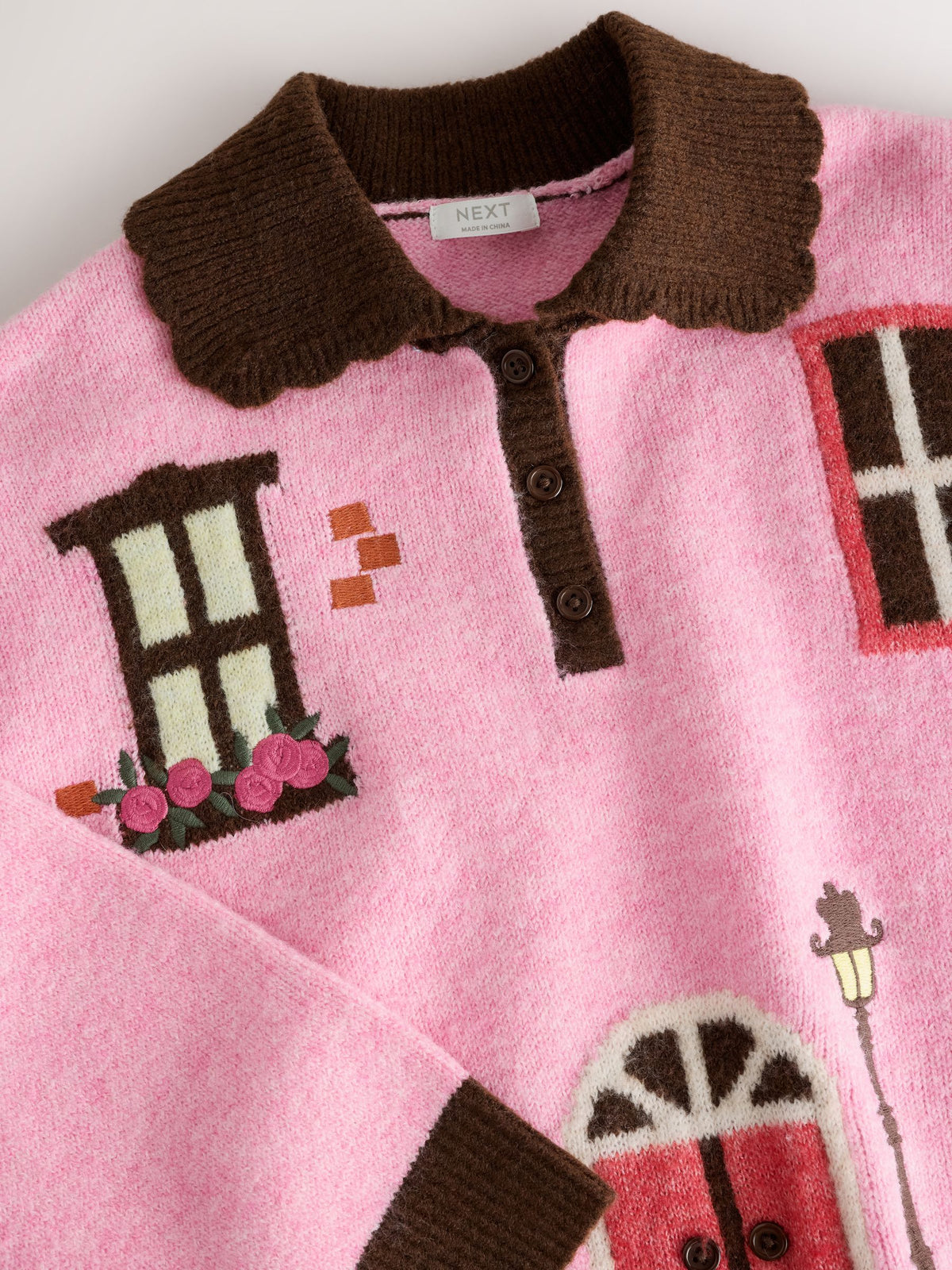 Pink House Embroidered Jumper (3-16yrs)