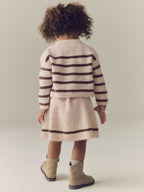 Ecru and Chocolate Stripe Rib Skirt Set (3mths-7yrs)