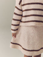 Ecru and Chocolate Stripe Rib Skirt Set (3mths-7yrs)