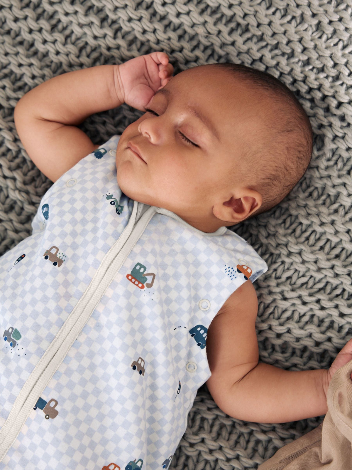 Checkerboard Cars 2.5 Tog Removable Sleeve Baby Sleep Bag