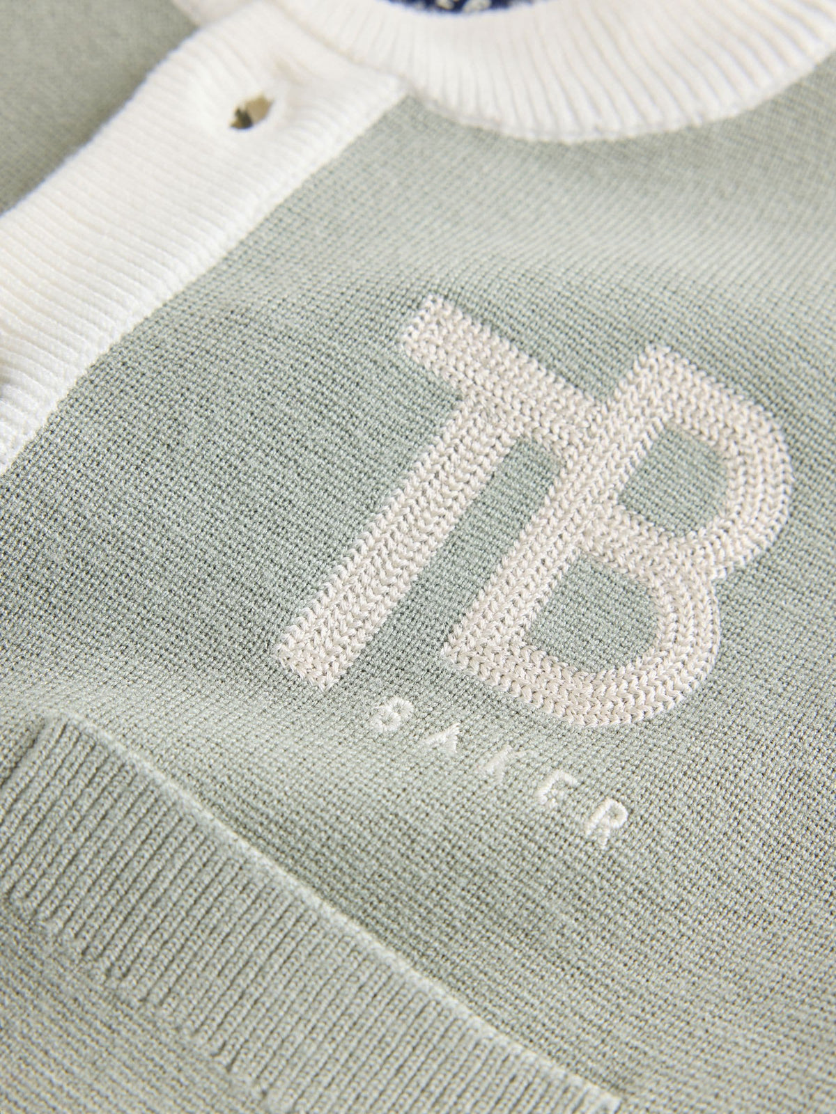 Baker by Ted Baker Green 3 Piece Knitted Varsity Cardigan, T-Shirt and Joggers Set