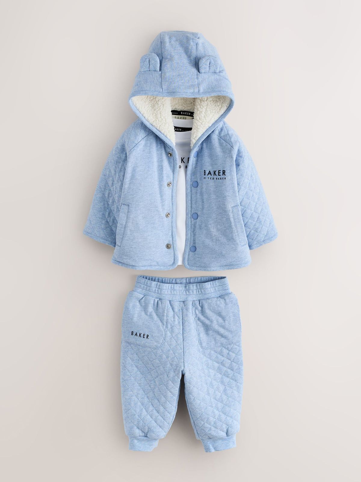 Baker by Ted Baker 3 Piece Quilted Jacket, T-Shirt and Trousers Set