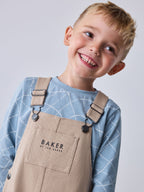 Baker by Ted Baker Stone Dungaree and Graphic T-Shirts Set