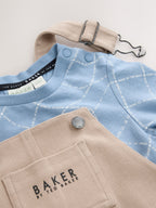 Baker by Ted Baker Stone Dungaree and Graphic T-Shirts Set