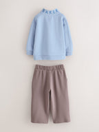 Baker by Ted Baker Funnel Zip Neck Blue/Brown Sweatshirt and Joggers Set