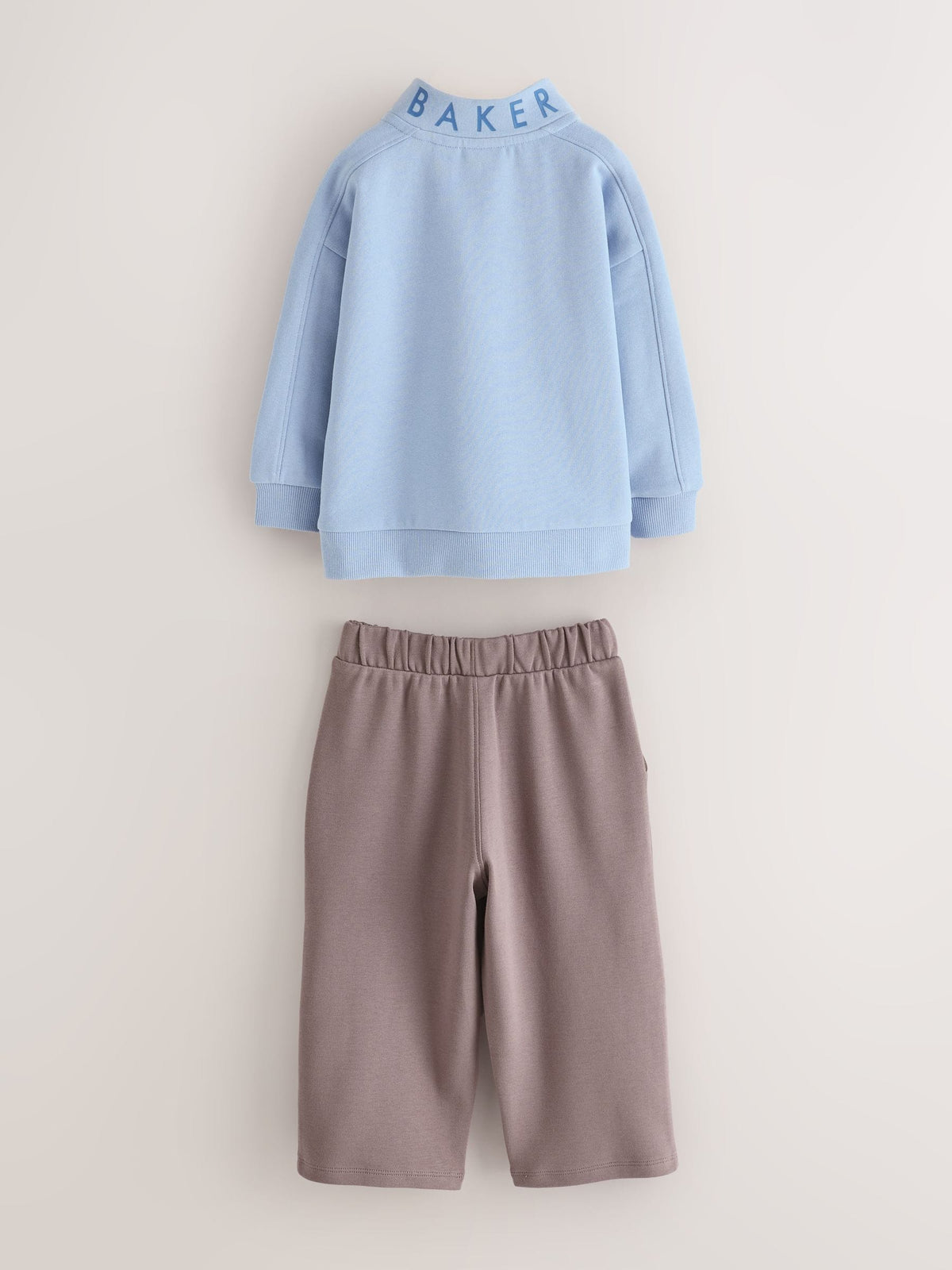 Baker by Ted Baker Funnel Zip Neck Blue/Brown Sweatshirt and Joggers Set