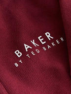 Baker by Ted Baker Burgundy Red 3 Piece Varsity Jacket T-Shirt and Joggers Set