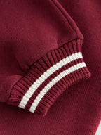 Baker by Ted Baker Burgundy Red 3 Piece Varsity Jacket T-Shirt and Joggers Set