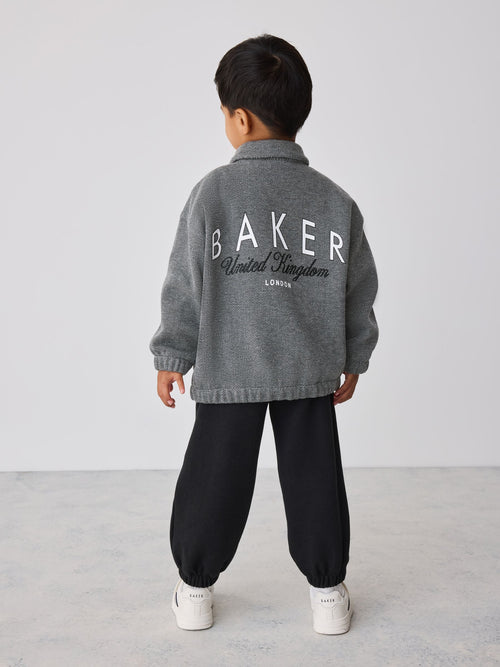 Baker by Ted Baker Grey/Black 3 Piece Textured Jacket, T-Shirt and Joggers Set