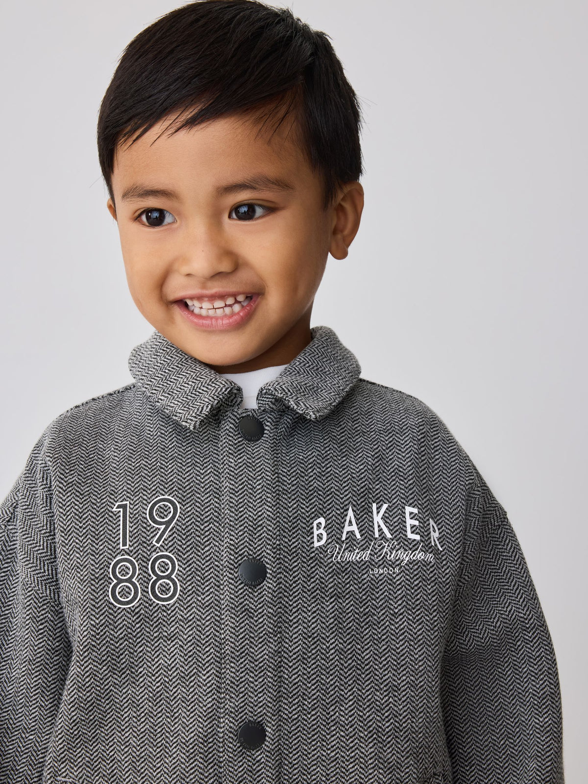 Baker by Ted Baker Grey/Black 3 Piece Textured Jacket, T-Shirt and Joggers Set