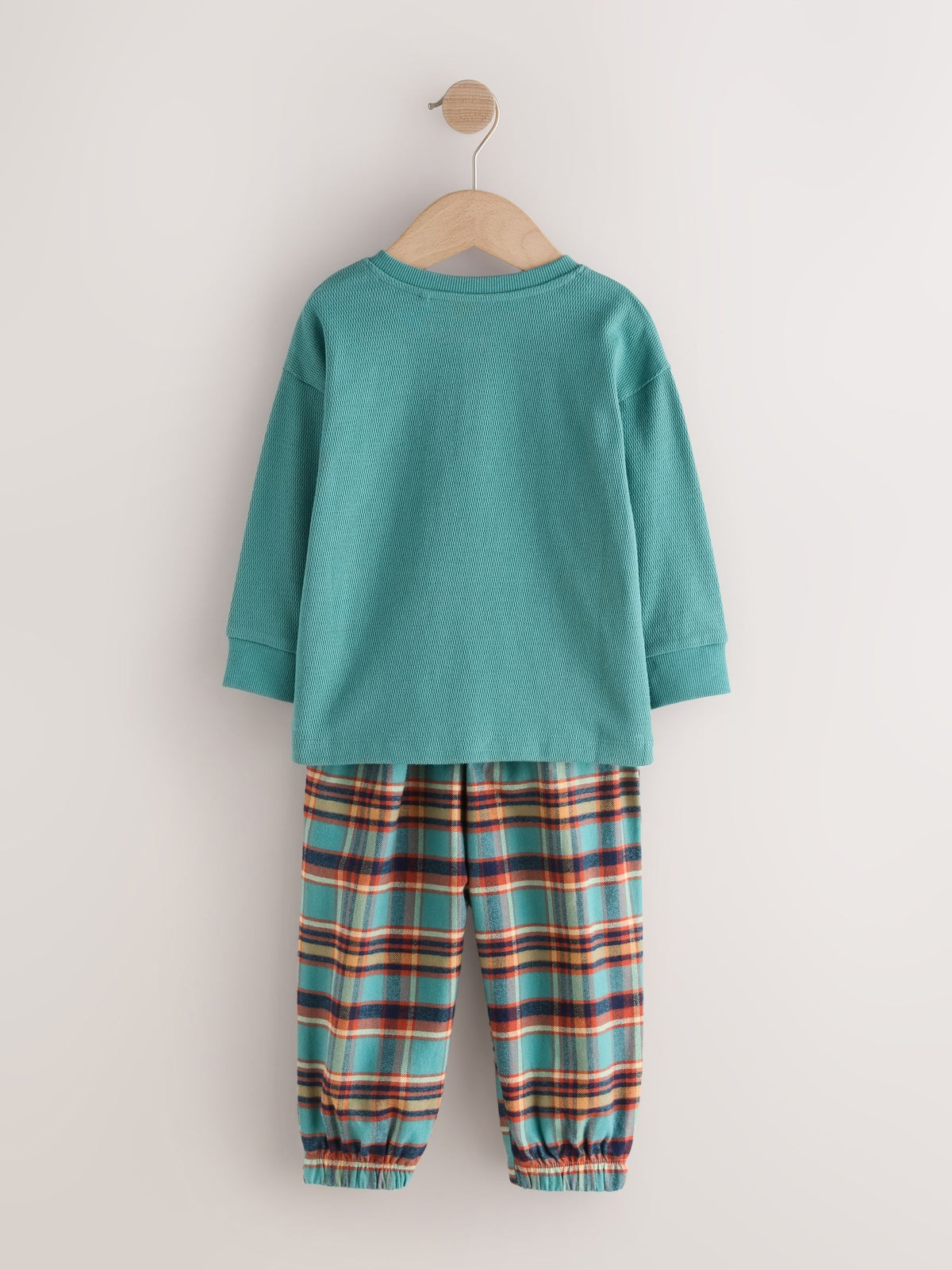 Navy/Ochre/Teal Check Woven Bottom Pyjamas 3 Pack (9mths-12yrs)