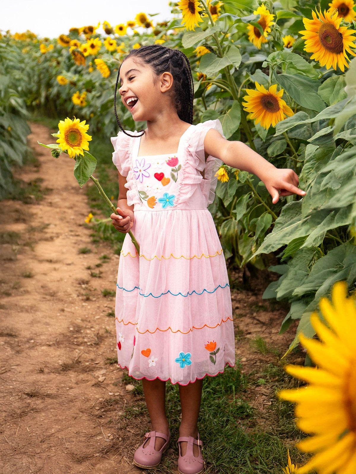 Frugi Pink Marion Party Dress