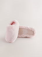 Pink Faux Fur Mule Slippers