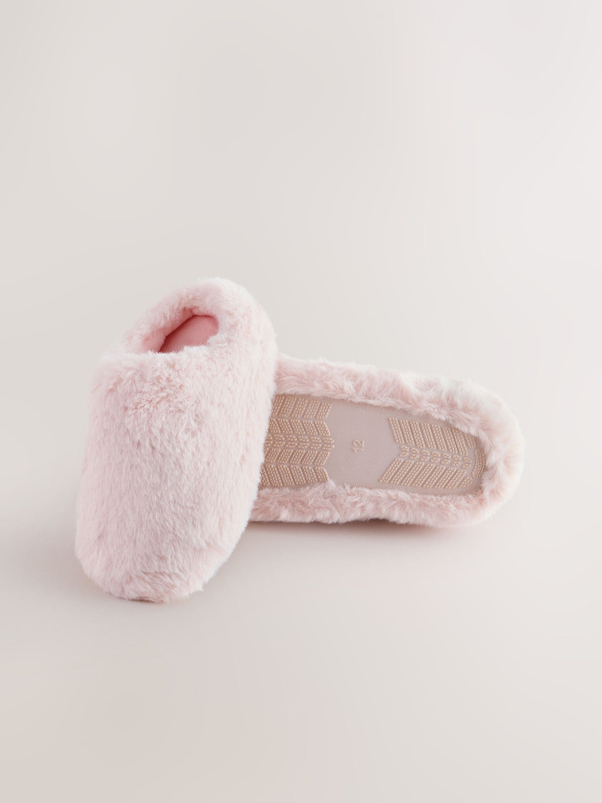 Pink Faux Fur Mule Slippers