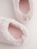 Pink Faux Fur Mule Slippers