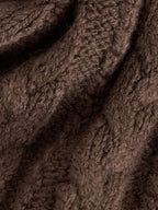 Brown Zip Neck Knitted Cable Jumper (3mths-7yrs)