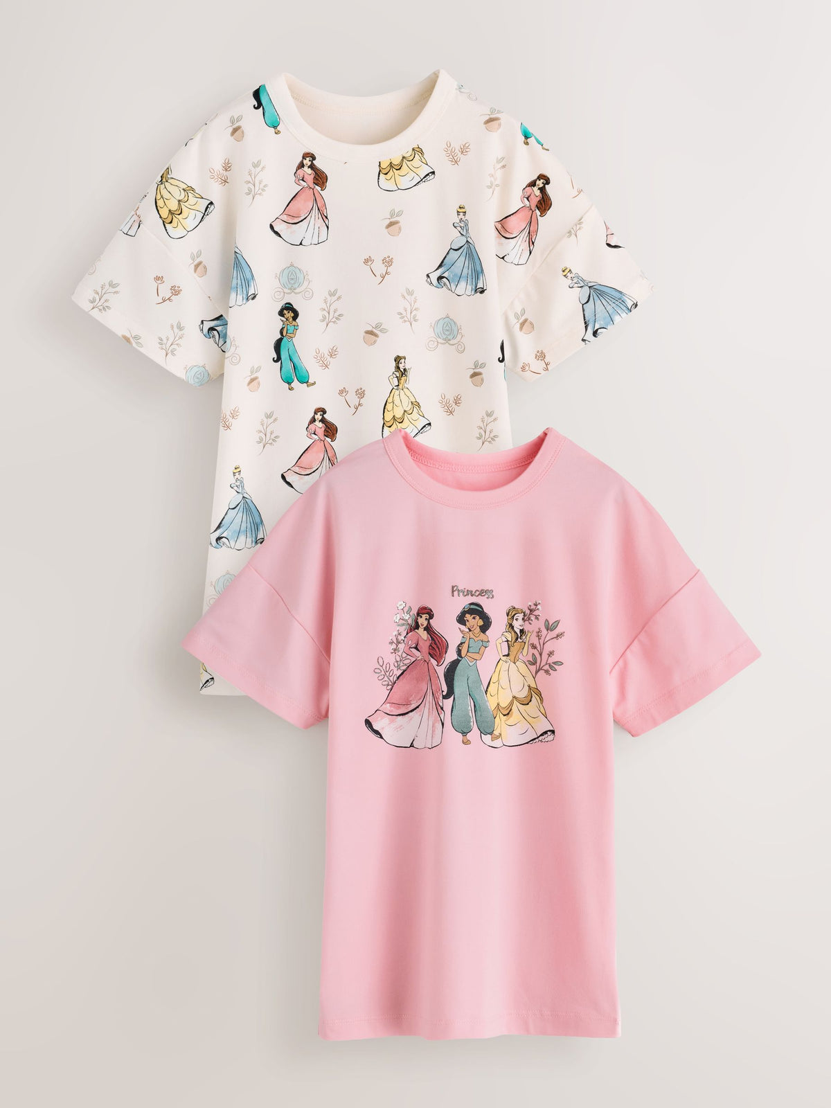 Pink/White Princess Nighties 2 Pack (2-12yrs)