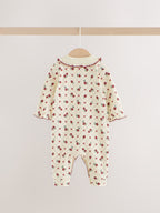 Berry Floral Collar Baby Sleepsuits 3 Pack (0mths-2yrs)