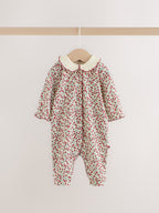 Berry Floral Collar Baby Sleepsuits 3 Pack (0mths-2yrs)