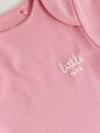 Ecru/Pink Cloud Short Sleeve Baby Bodysuits 5 Pack