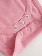Ecru/Pink Cloud Short Sleeve Baby Bodysuits 5 Pack