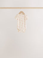 Ecru/Pink Cloud Short Sleeve Baby Bodysuits 5 Pack