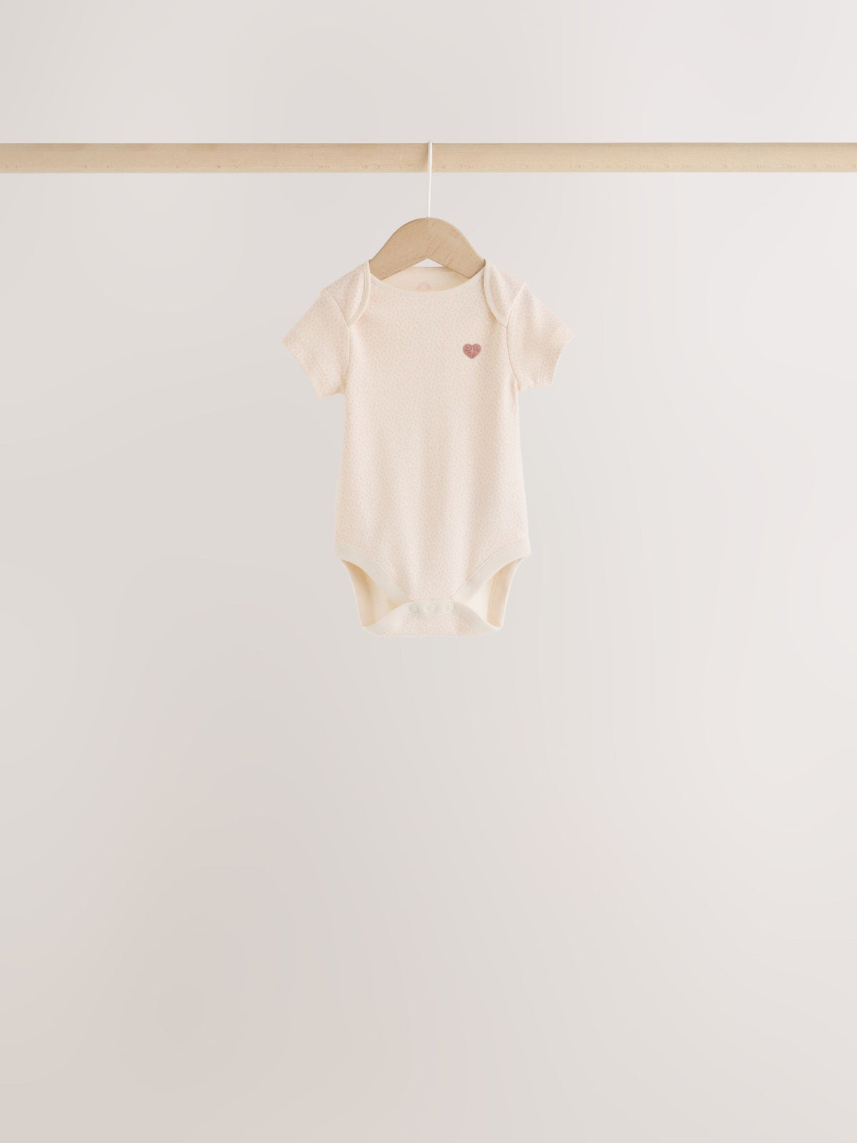 Ecru/Pink Cloud Short Sleeve Baby Bodysuits 5 Pack