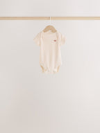 Ecru/Pink Cloud Short Sleeve Baby Bodysuits 5 Pack