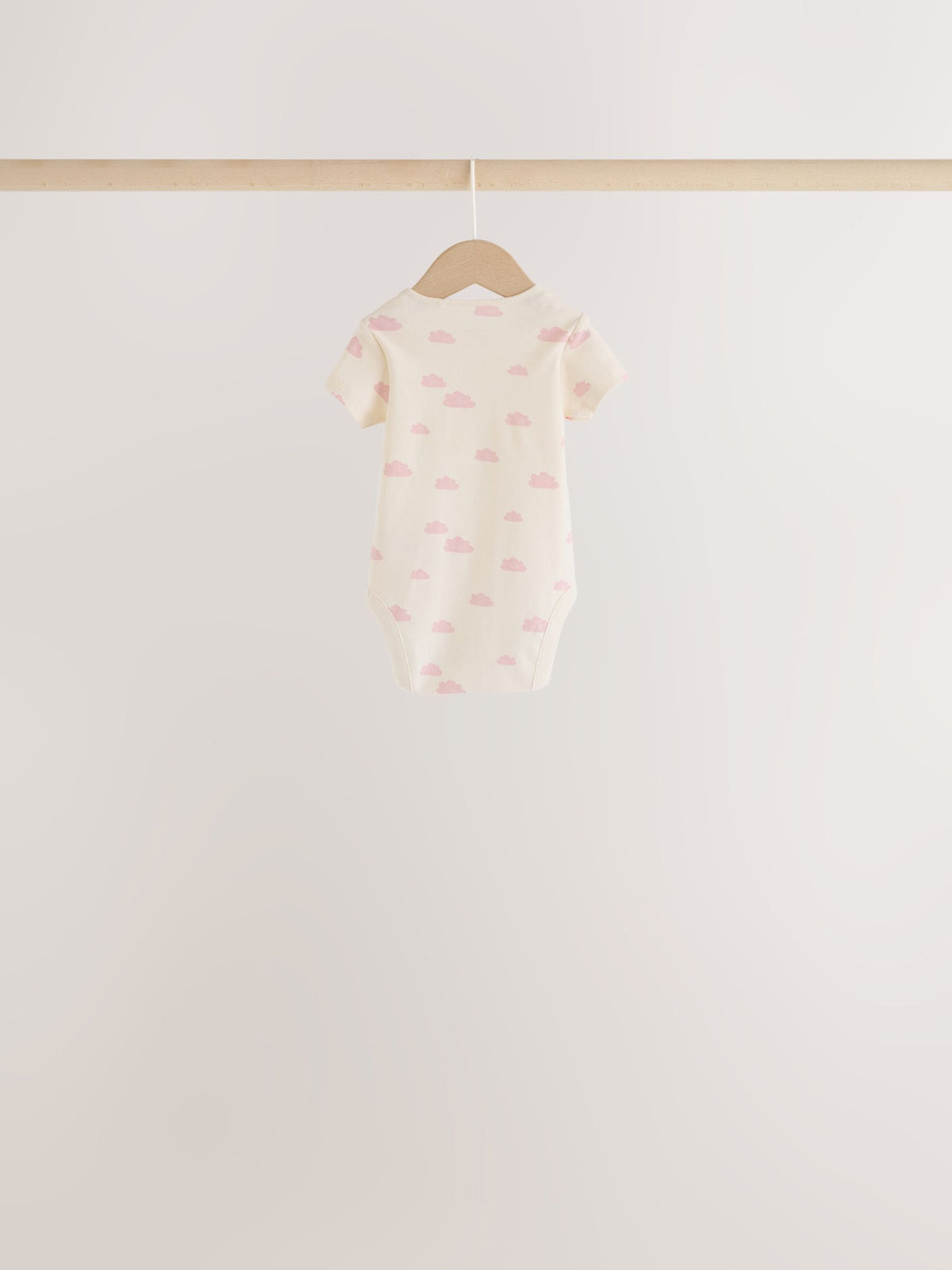 Ecru/Pink Cloud Short Sleeve Baby Bodysuits 5 Pack