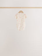 Ecru/Pink Cloud Short Sleeve Baby Bodysuits 5 Pack