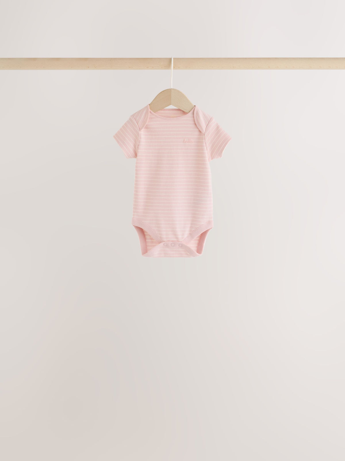 Ecru/Pink Cloud Short Sleeve Baby Bodysuits 5 Pack