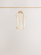 Ecru/Pink Cloud Short Sleeve Baby Bodysuits 5 Pack