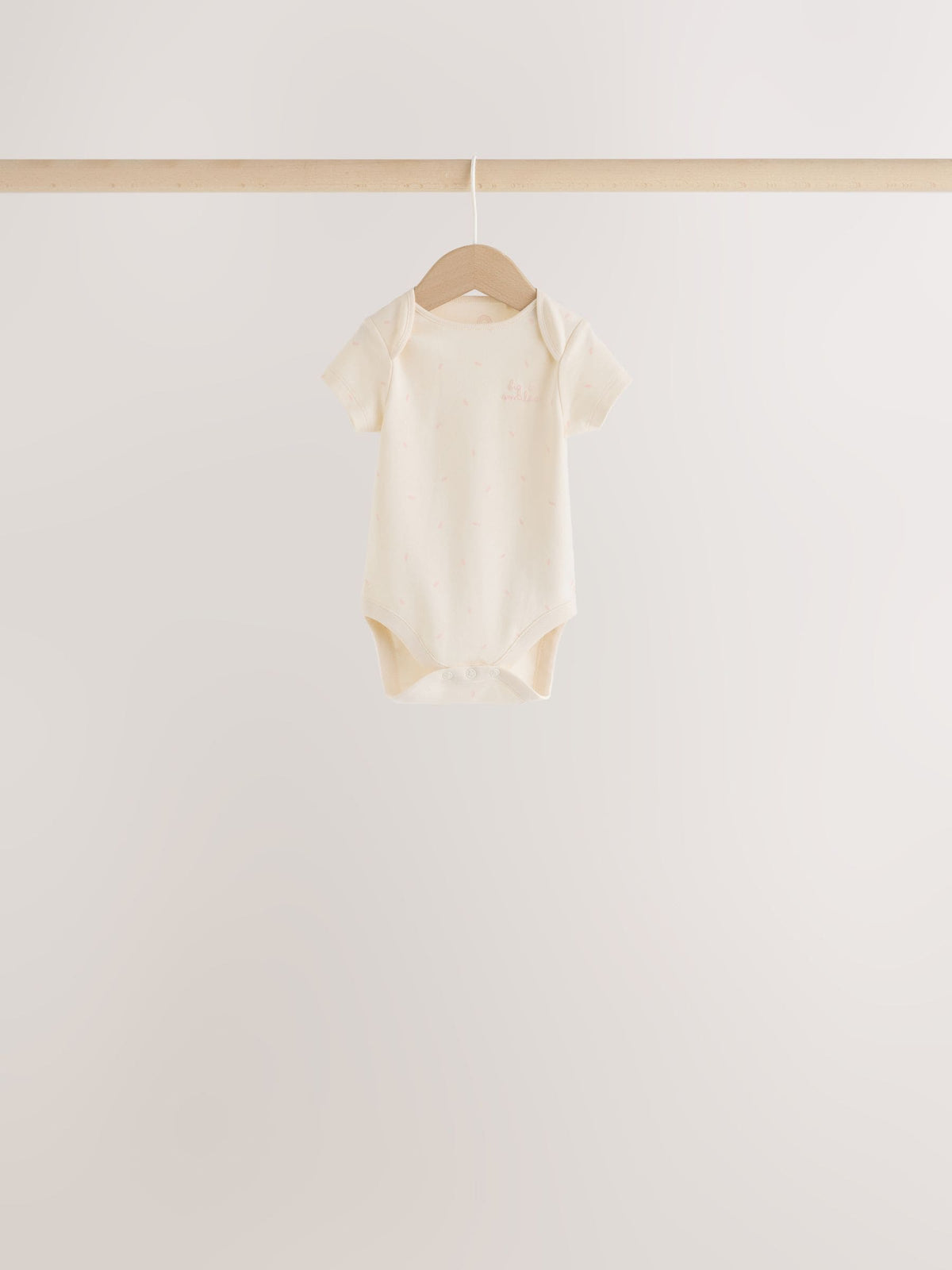 Ecru/Pink Cloud Short Sleeve Baby Bodysuits 5 Pack