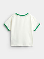 JoJo Maman Bébé Blue Safari 2-Piece Badge Dungaree & T-Shirt Set