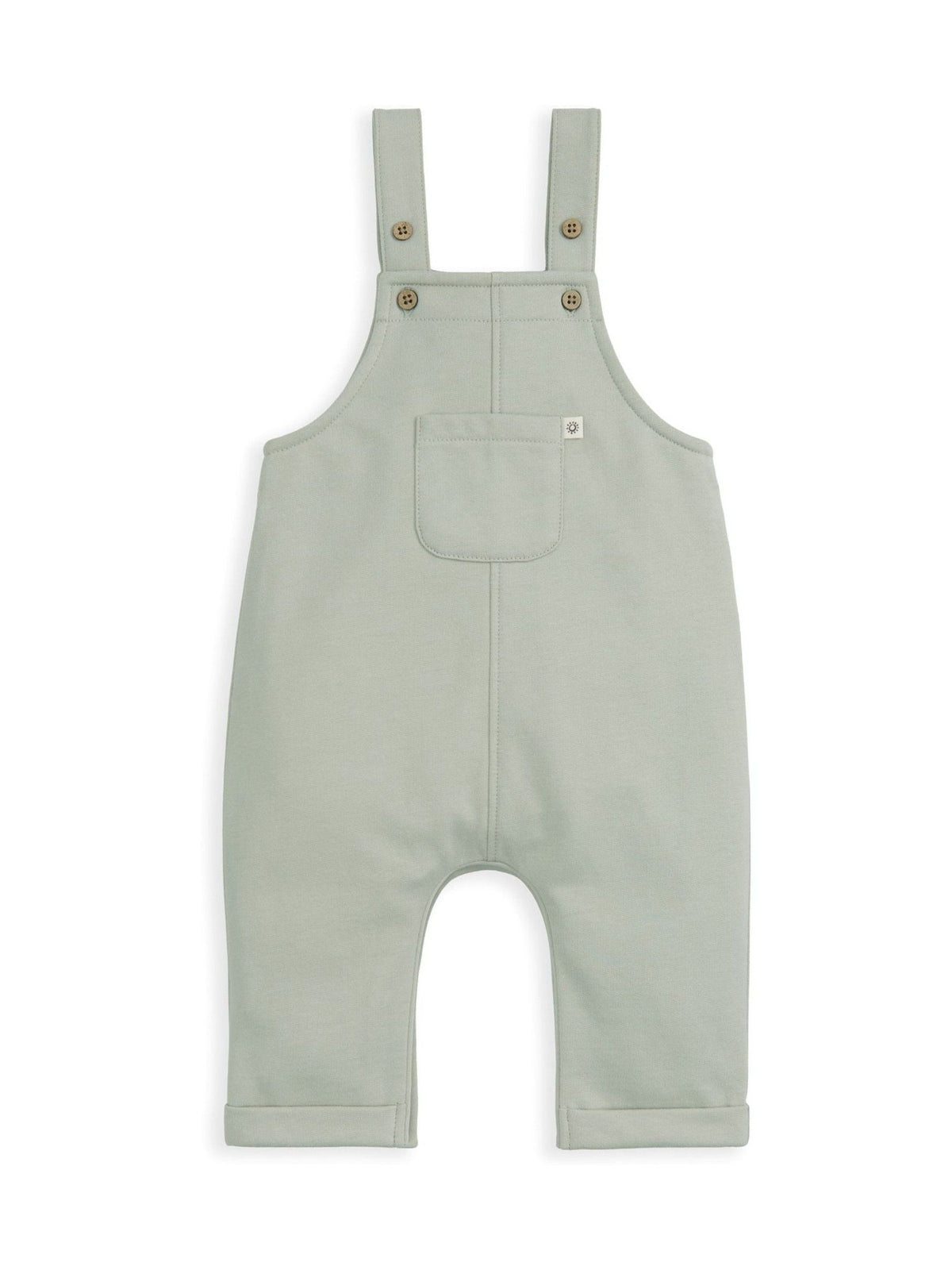 Mamas & Papas Green Sweat Dungaree & Bodysuit Set