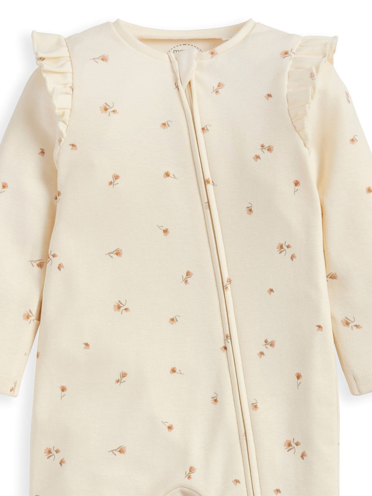 Mamas & Papas Pink Floral Print Zip Sleepsuit