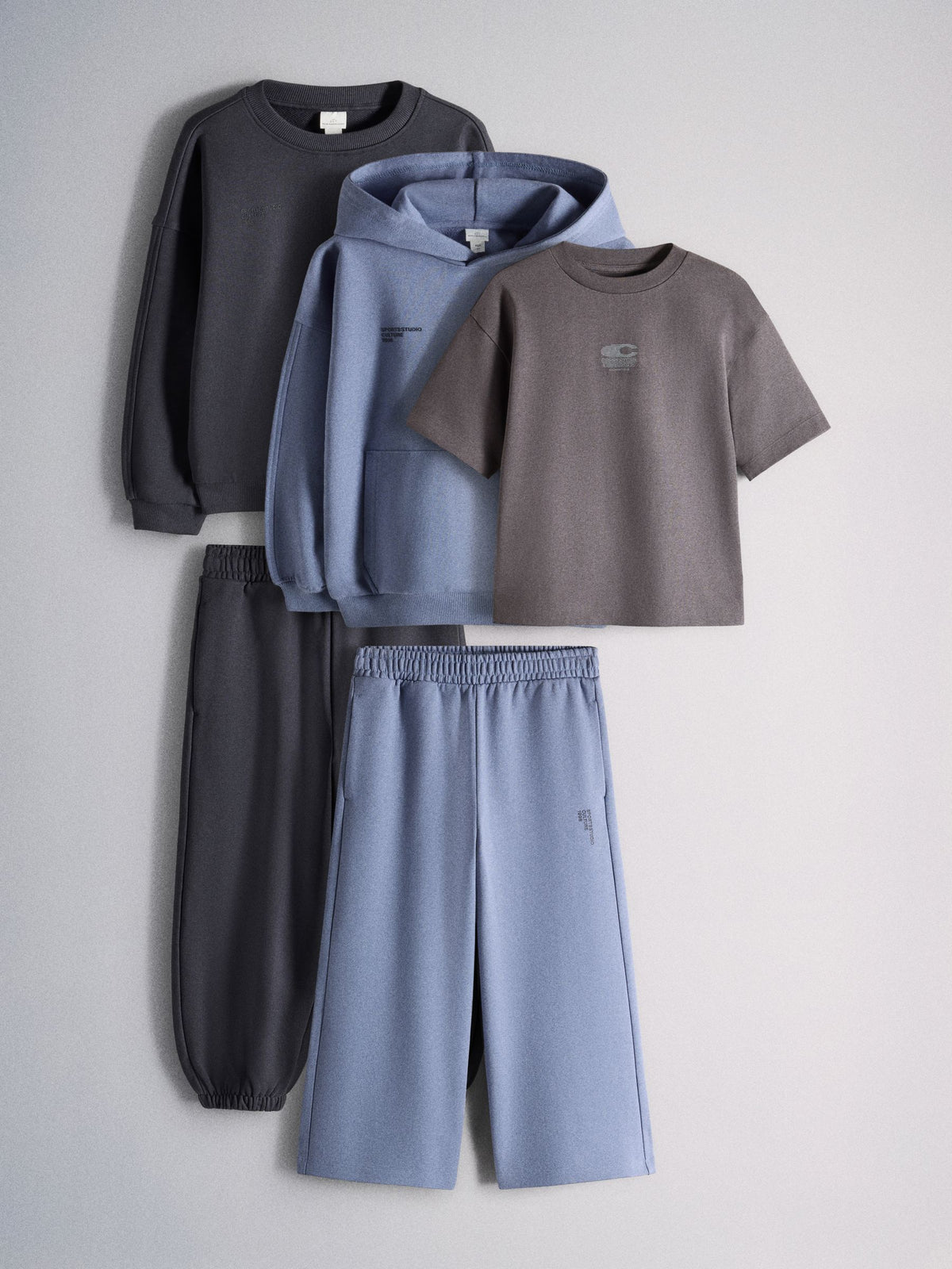 The Set 5 Pack Hoodie Sweat Outfit T-Shirts Blue