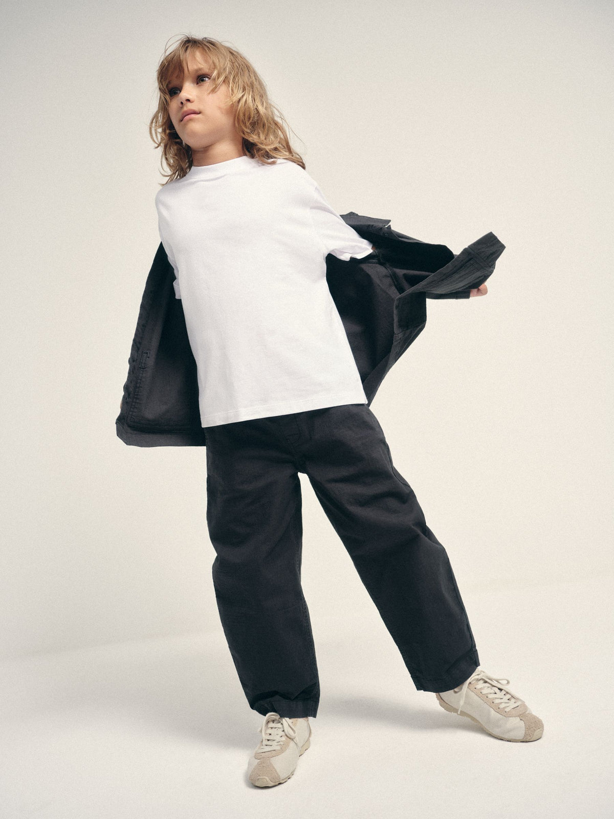 The Set 3 Piece Set Woven Shirt Trousers T-Shirts Navy/White