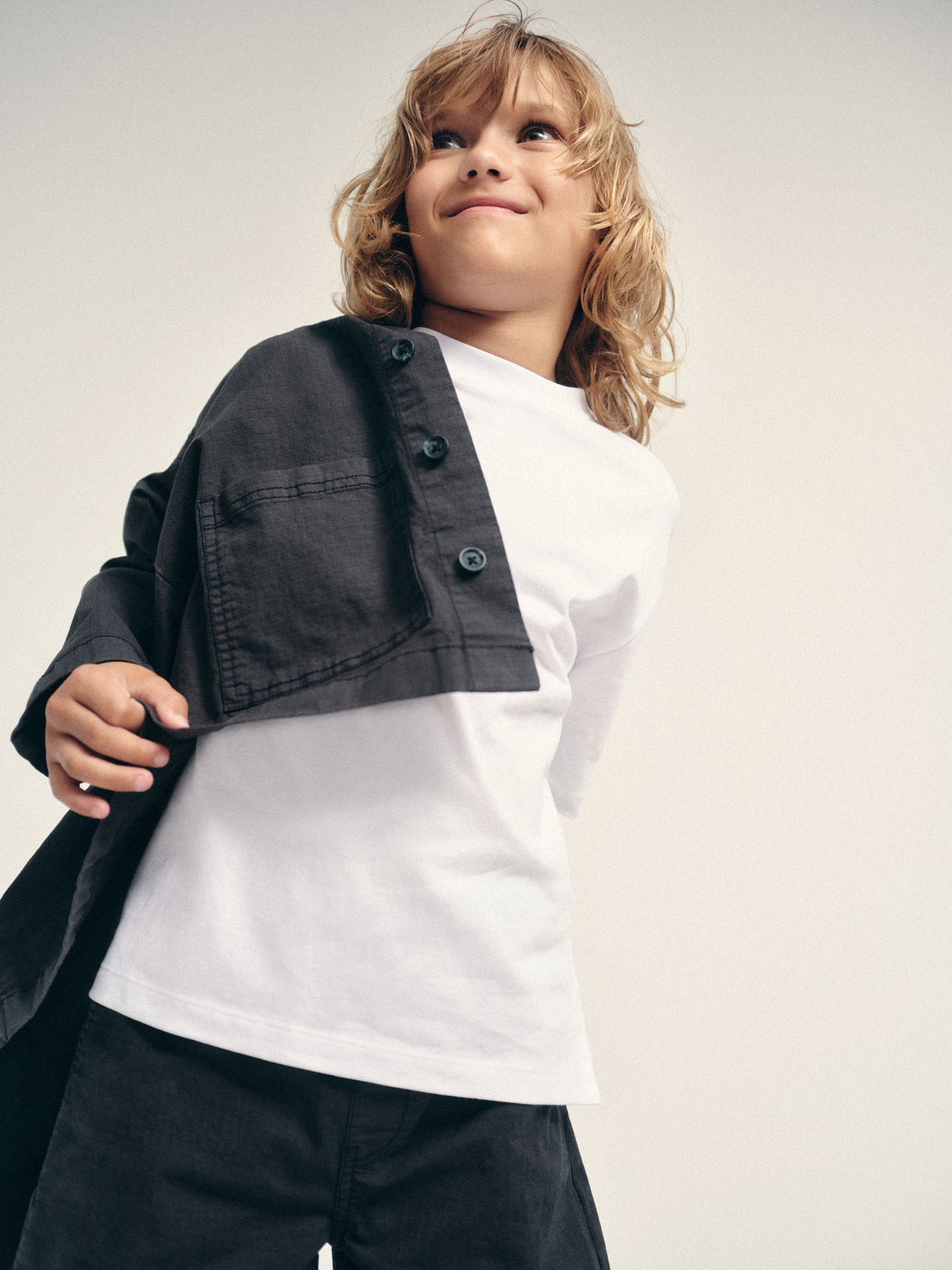 The Set 3 Piece Set Woven Shirt Trousers T-Shirts Navy/White
