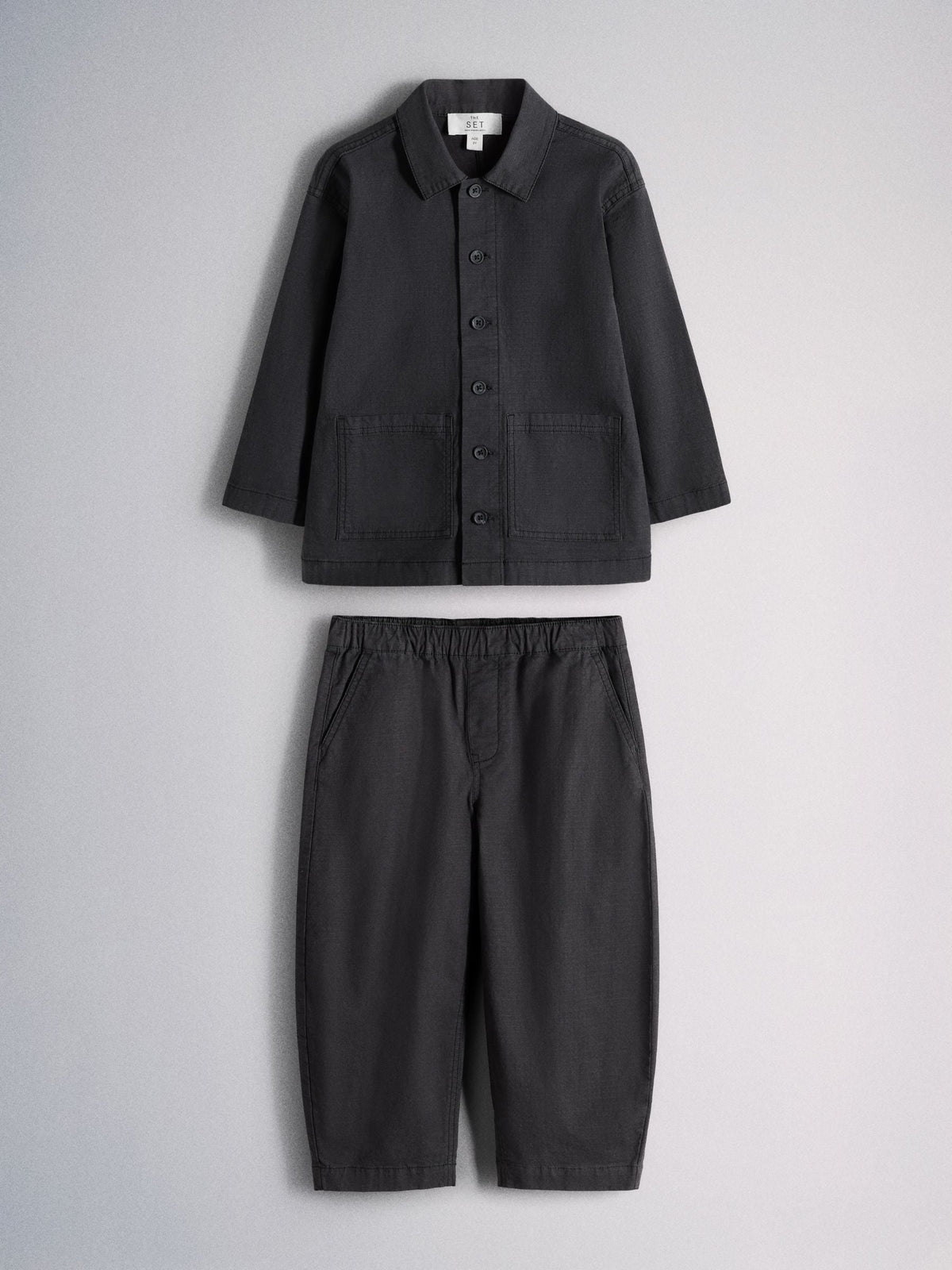 The Set 3 Piece Set Woven Shirt Trousers T-Shirts Navy/White