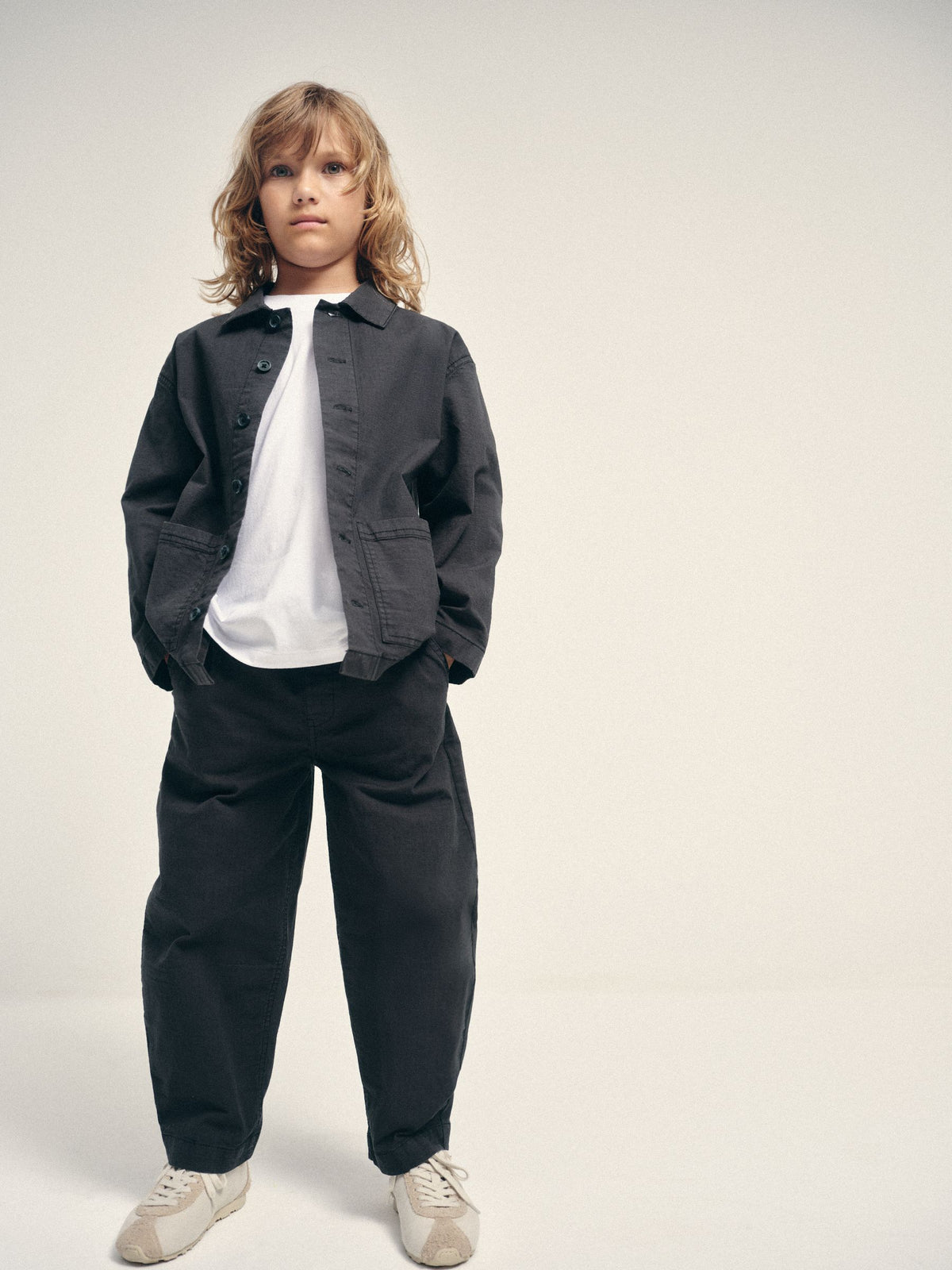 The Set 3 Piece Set Woven Shirt Trousers T-Shirts Navy/White