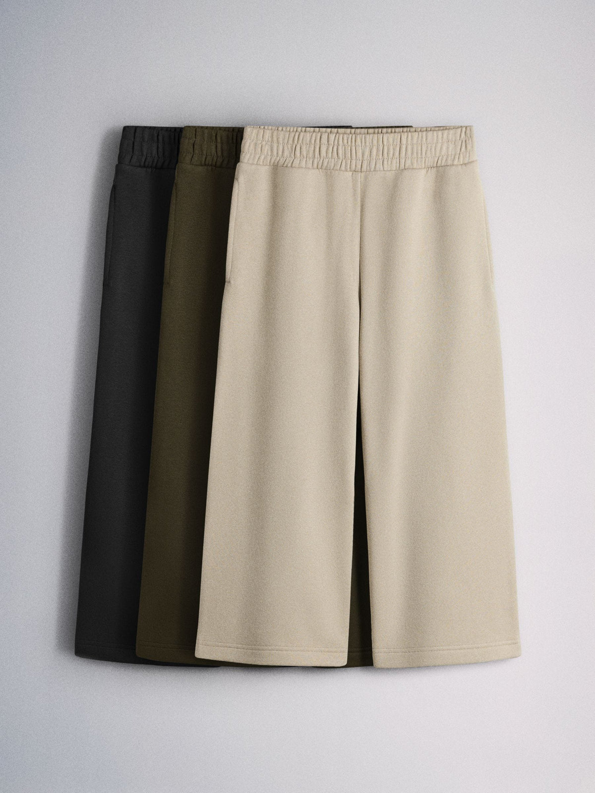 The Set 3 Pack Wide Leg Joggers Black/Green