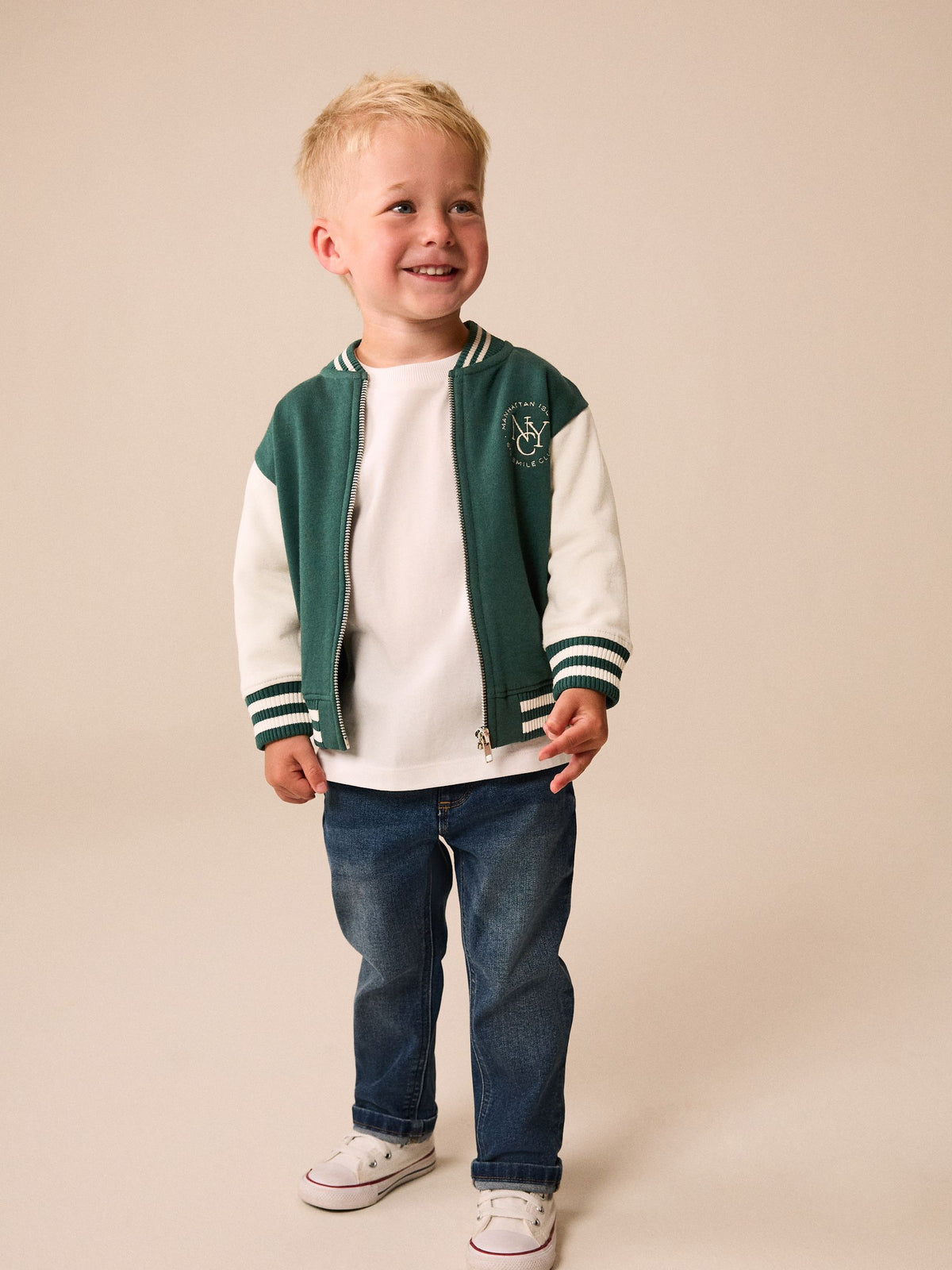 Green Jersey Bomber Jacket (3mths-7yrs)